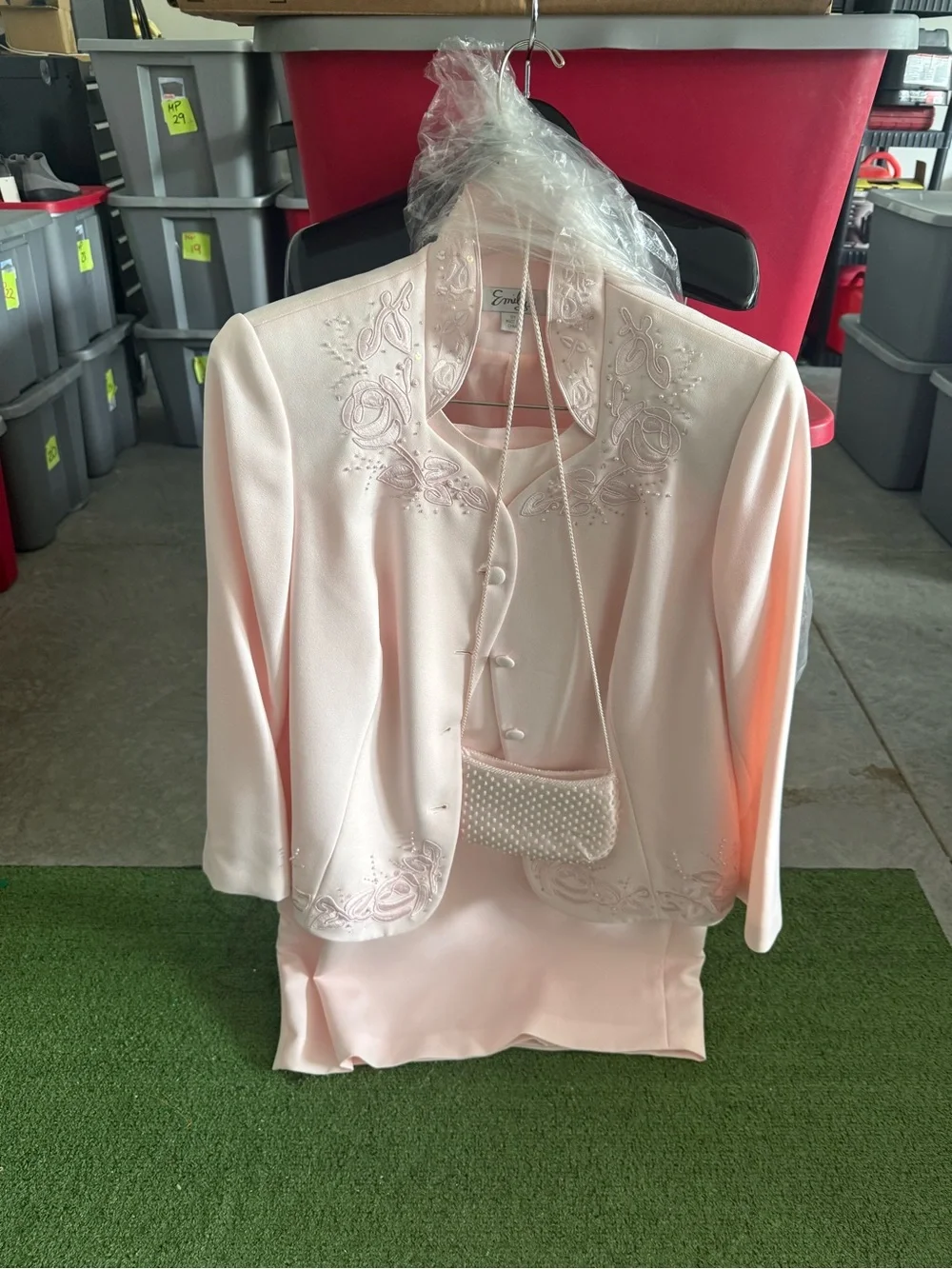 Embellished Light Pink Skirt Set by Emme